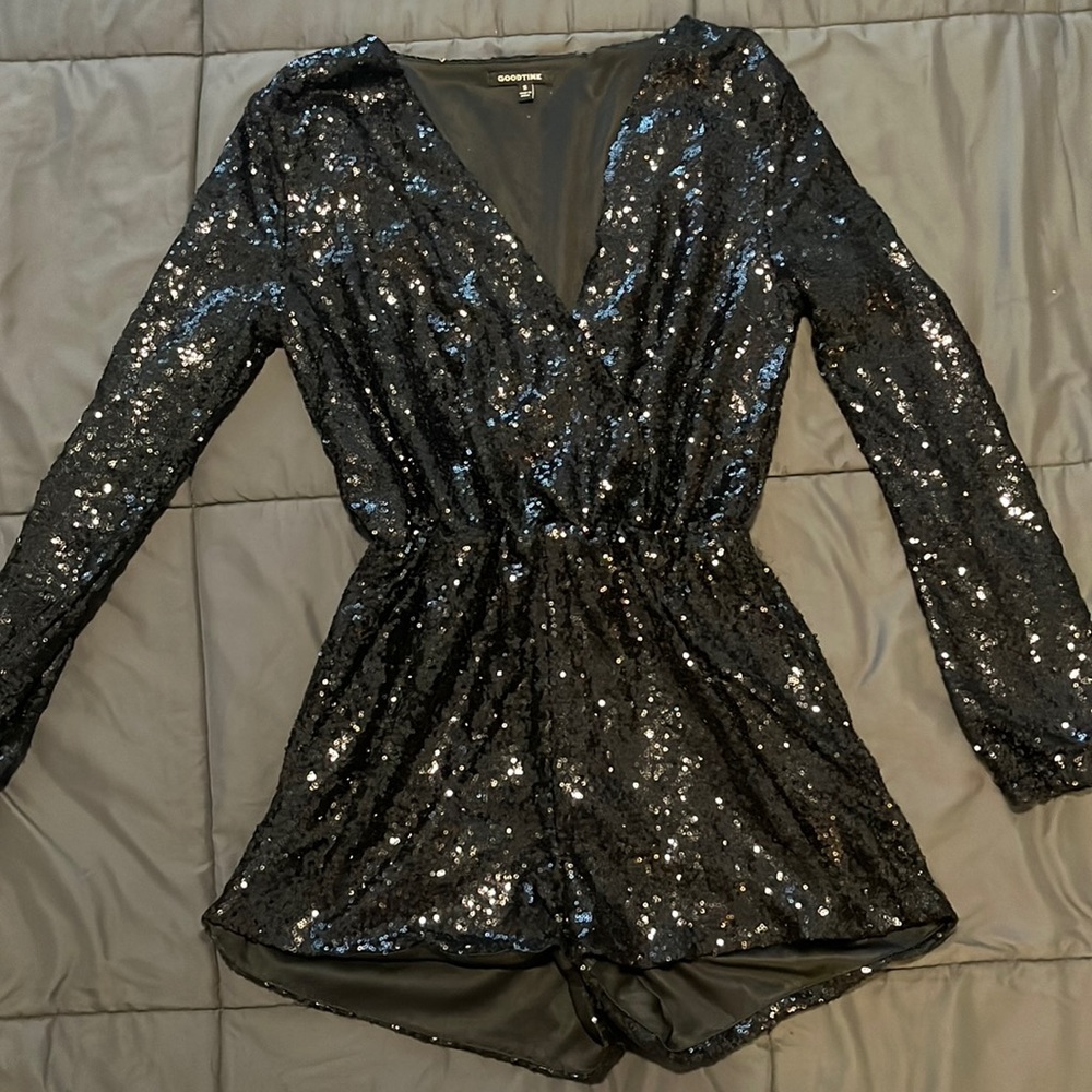Black sequin jumpsuit